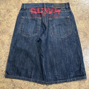 Vintage Y2k Rocawear Jean Shorts Size 36 Mens Baggy Hip Hop Skater Jorts
